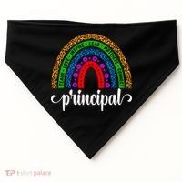 School Principal Rainbow Principal Week Funny Gift USA-Made Doggie Bandana thumb 0
