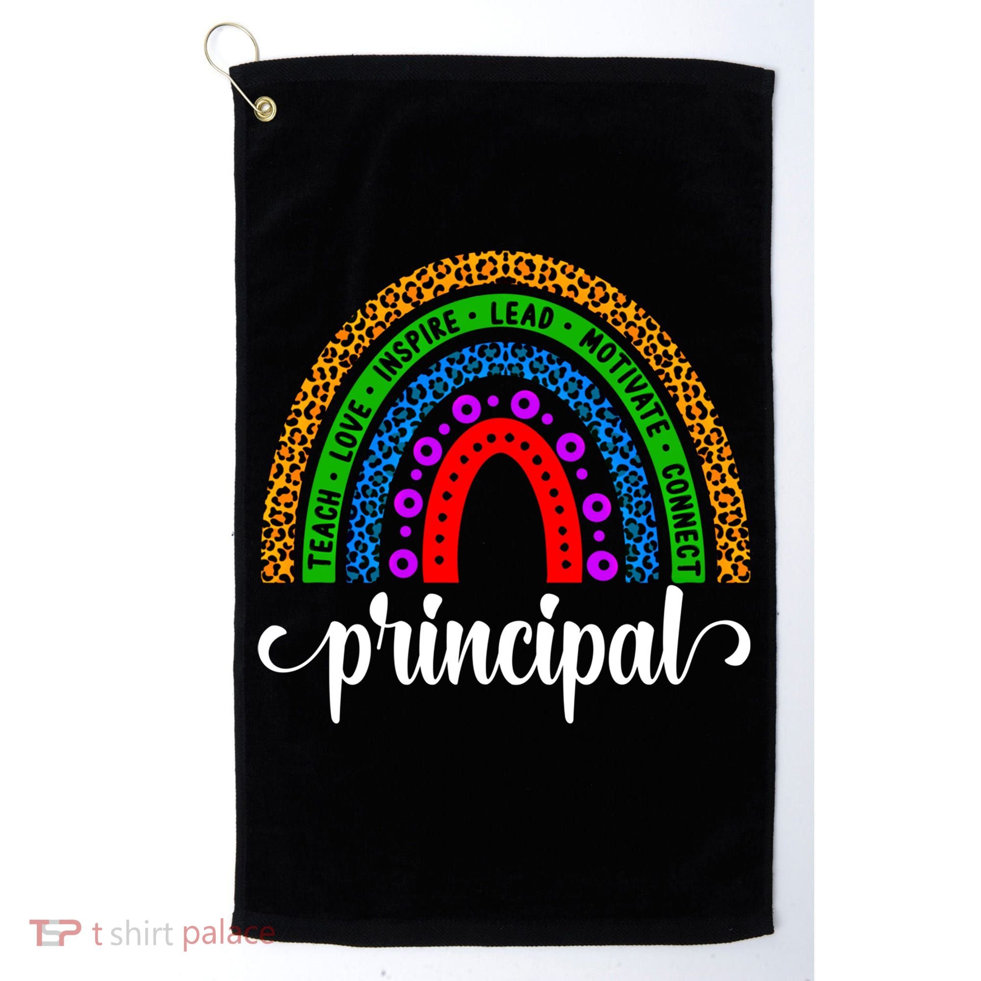 School Principal Rainbow Principal Week Funny Gift Golf Towel