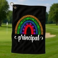 School Principal Rainbow Principal Week Funny Gift Golf Towel thumb 1