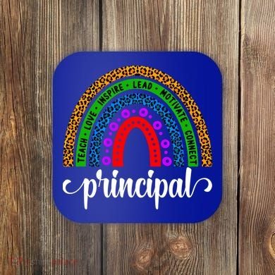 School Principal Rainbow Principal Week Funny Gift Coaster