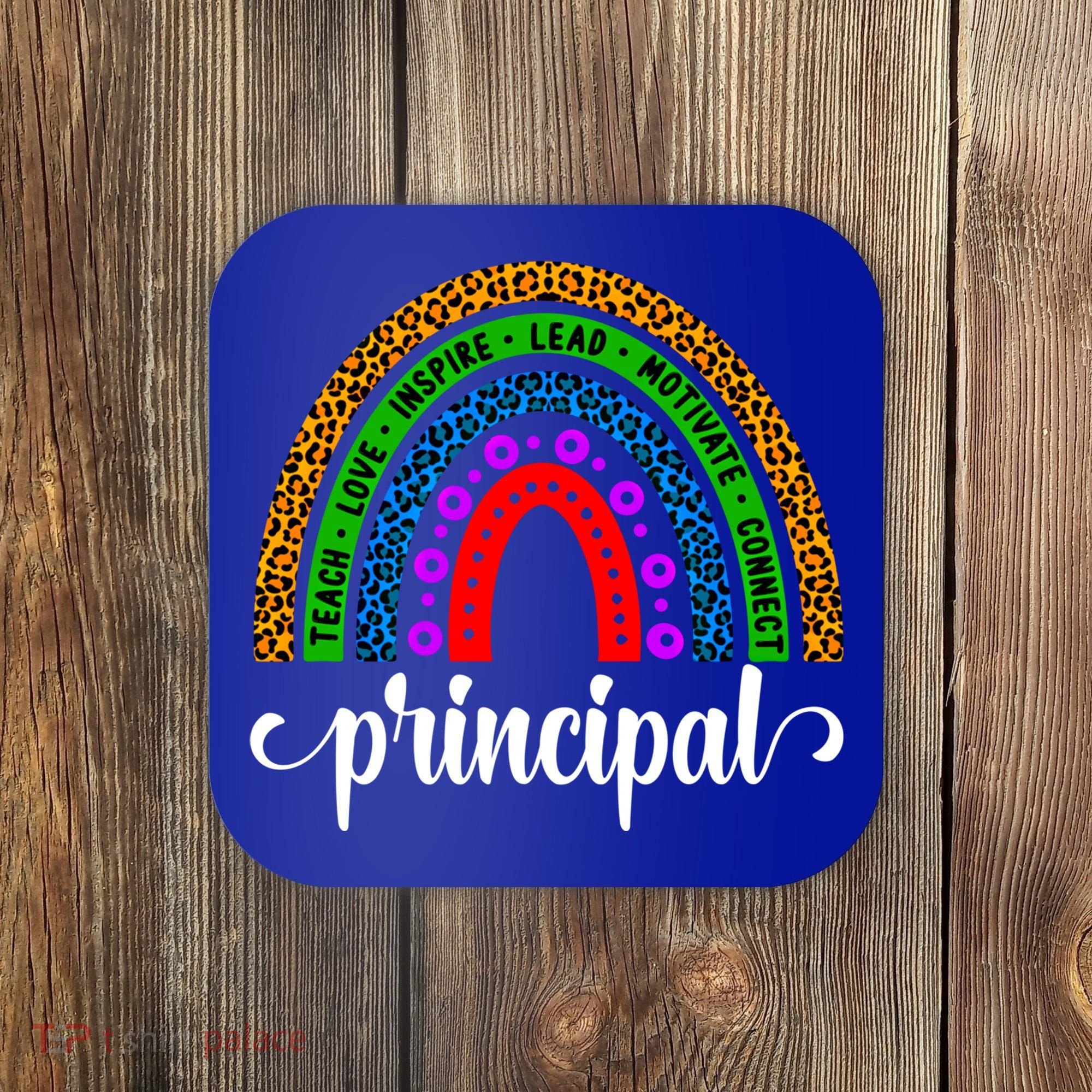 School Principal Rainbow Principal Week Funny Gift Coaster