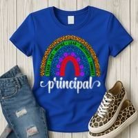 School Principal Rainbow Principal Week Funny Gift Women's T-Shirt thumb 3
