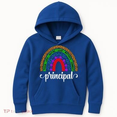 School Principal Rainbow Principal Week Funny Gift Kids Hoodie
