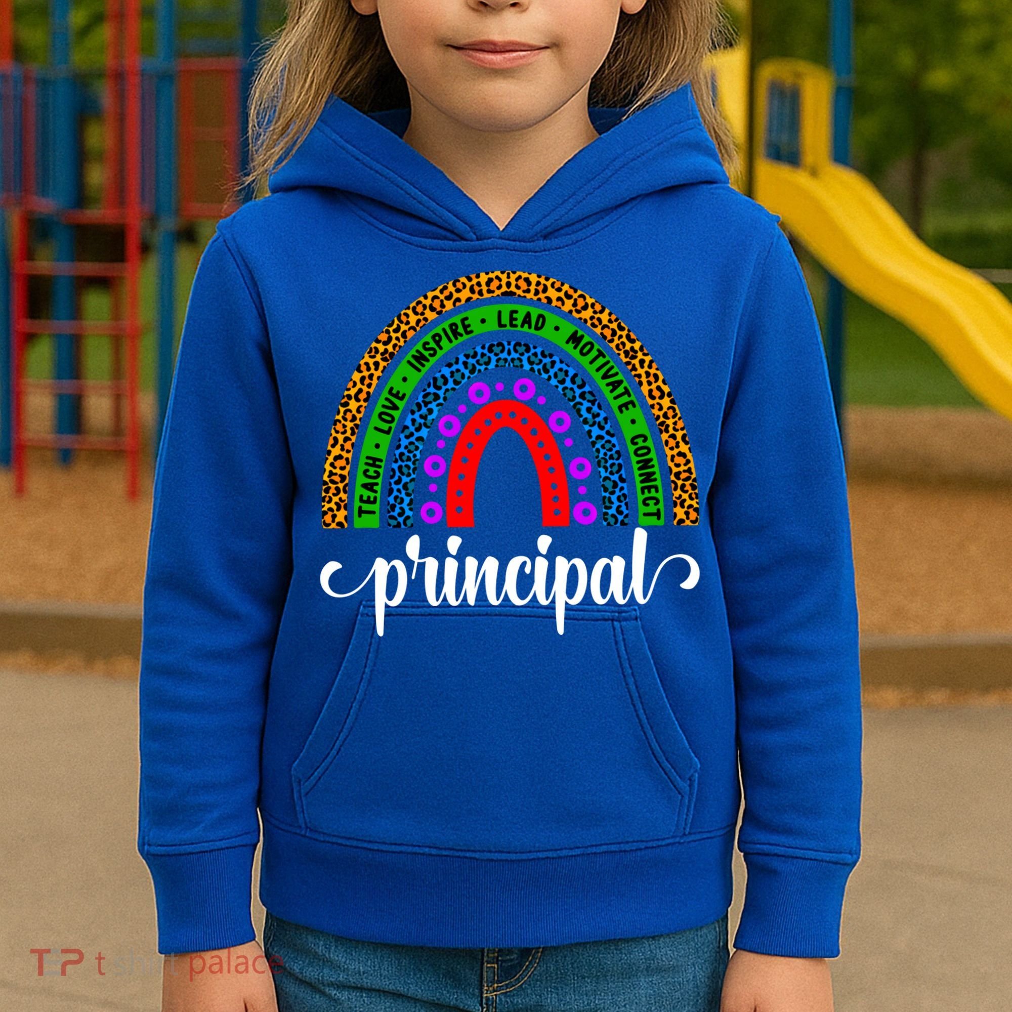 School Principal Rainbow Principal Week Funny Gift Kids Hoodie