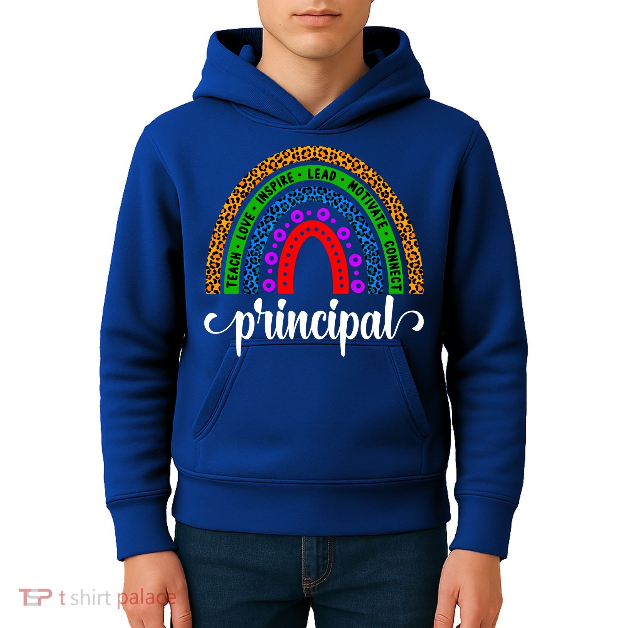School Principal Rainbow Principal Week Funny Gift Kids Hoodie