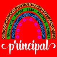 School Principal Rainbow Principal Week Funny Gift Santa Hat thumb 1