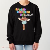 Spread Kindness Not Germs Masked Giraffe Women's Sweatshirt thumb 0