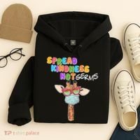 Spread Kindness Not Germs Masked Giraffe Hoodie thumb 4