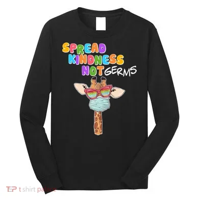 Spread Kindness Not Germs Masked Giraffe Long Sleeve Shirt