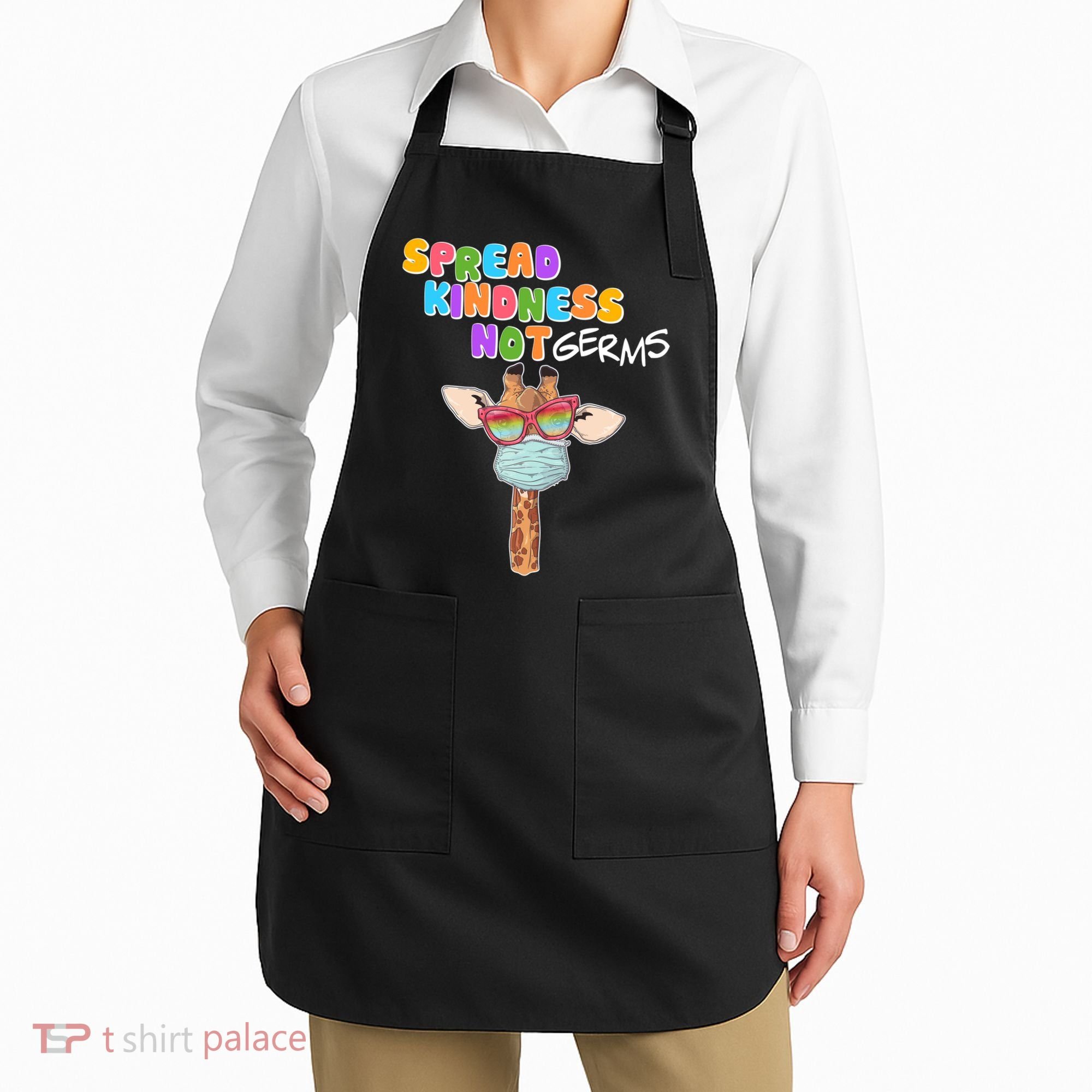 Spread Kindness Not Germs Masked Giraffe Apron
