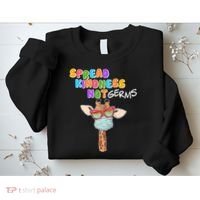Spread Kindness Not Germs Masked Giraffe Sweatshirt thumb 2