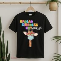 Spread Kindness Not Germs Masked Giraffe T-Shirt thumb 2