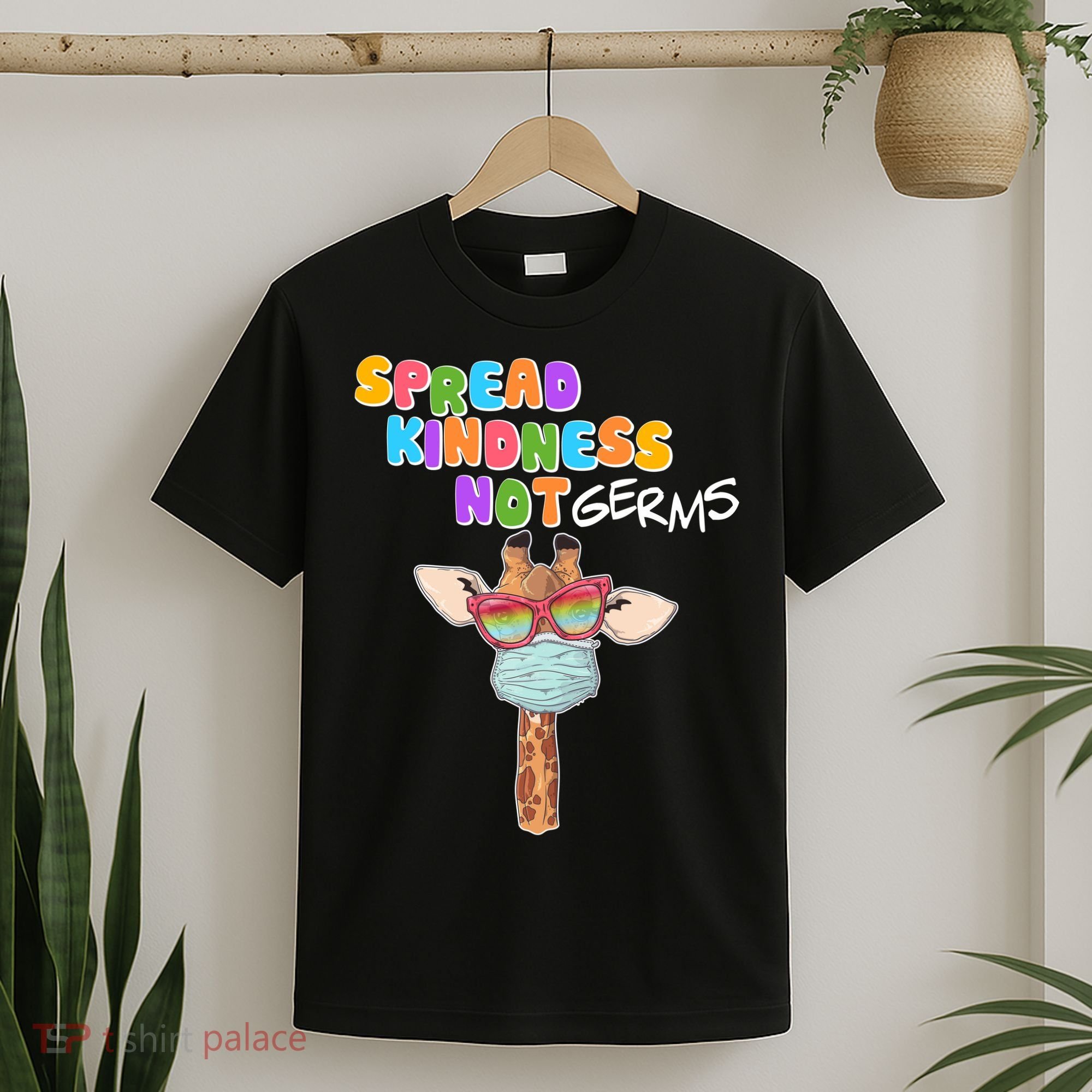 Spread Kindness Not Germs Masked Giraffe T-Shirt