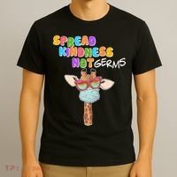 Spread Kindness Not Germs Masked Giraffe T-Shirt thumb 3