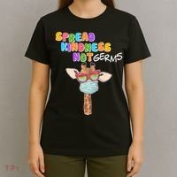 Spread Kindness Not Germs Masked Giraffe T-Shirt thumb 4