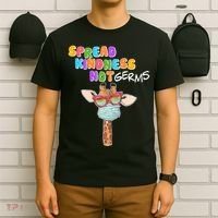 Spread Kindness Not Germs Masked Giraffe T-Shirt thumb 6