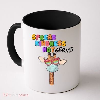 Spread Kindness Not Germs Masked Giraffe Coffee Mug