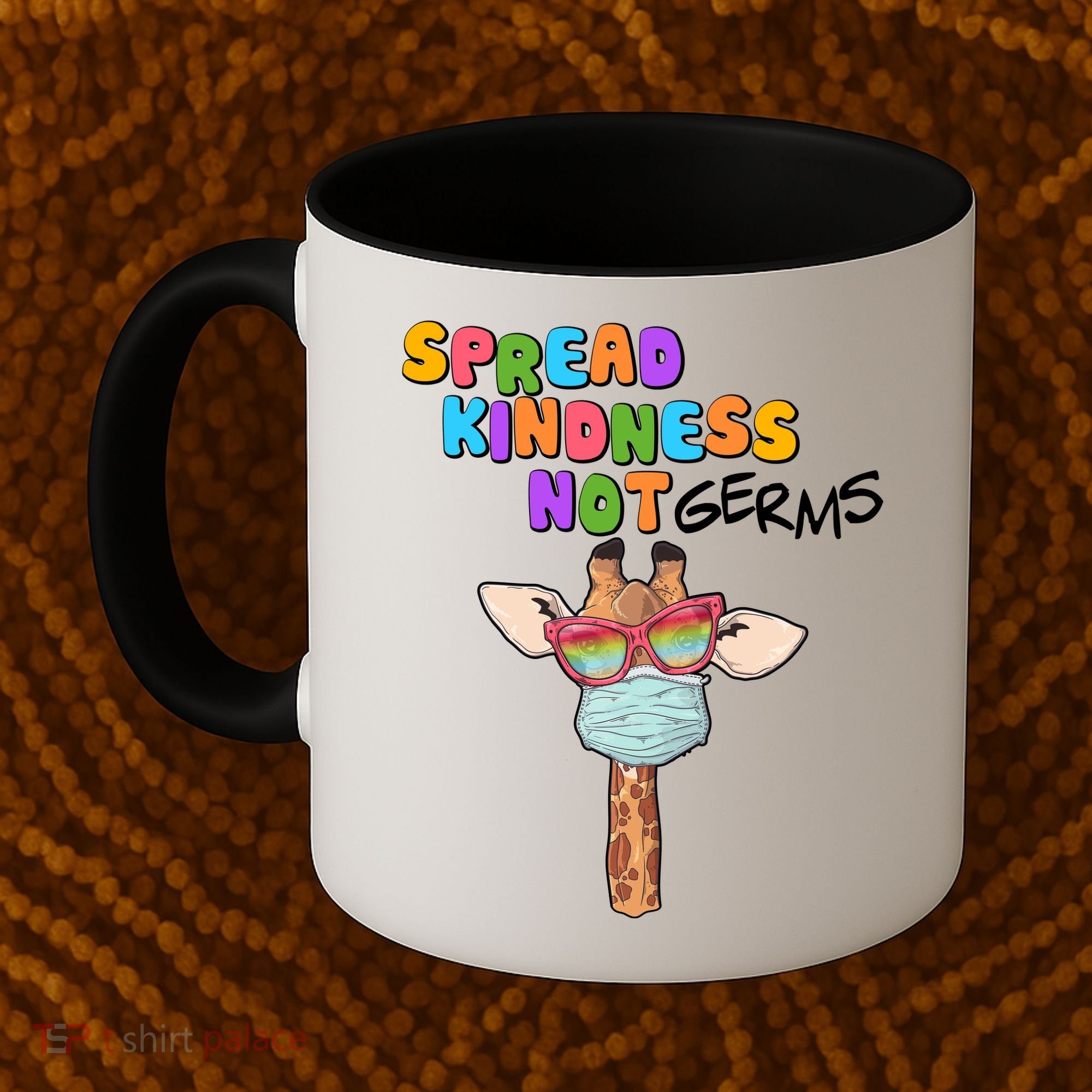 Spread Kindness Not Germs Masked Giraffe Coffee Mug