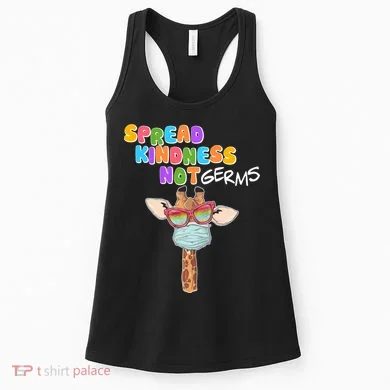 Spread Kindness Not Germs Masked Giraffe Women's Tank Top