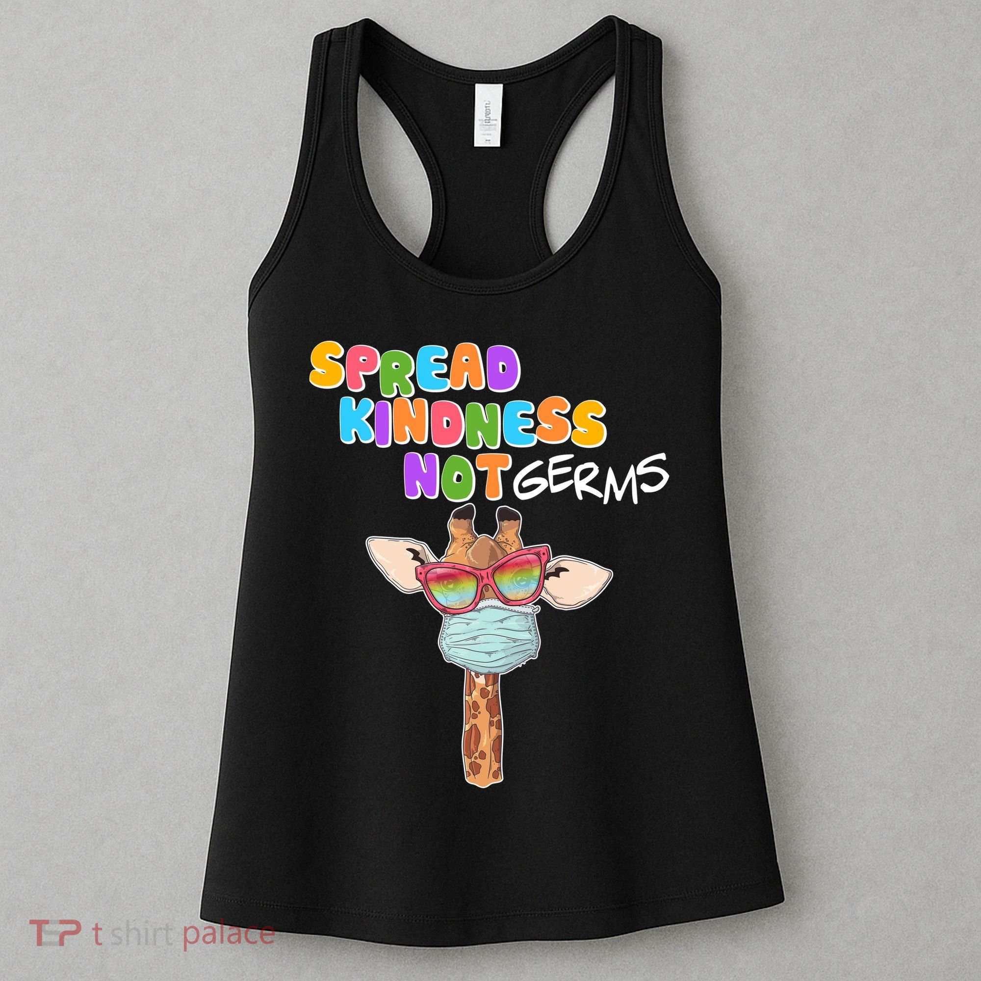 Spread Kindness Not Germs Masked Giraffe Women's Tank Top