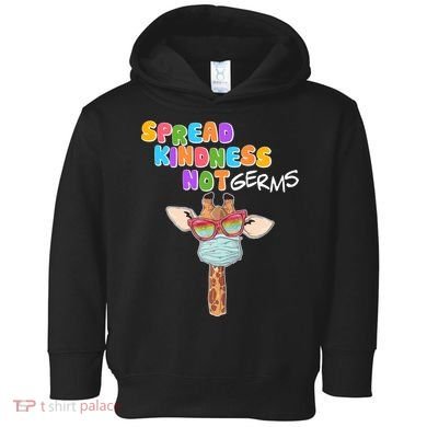 Spread Kindness Not Germs Masked Giraffe Toddler Hoodie