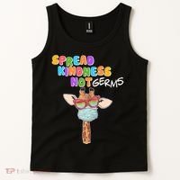 Spread Kindness Not Germs Masked Giraffe Tank Top thumb 2