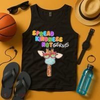 Spread Kindness Not Germs Masked Giraffe Tank Top thumb 4