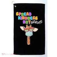 Spread Kindness Not Germs Masked Giraffe Golf Towel thumb 0