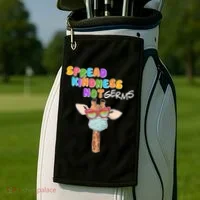 Spread Kindness Not Germs Masked Giraffe Golf Towel thumb 2