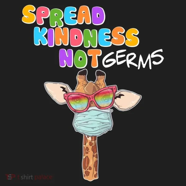 Spread Kindness Not Germs Masked Giraffe Golf Towel