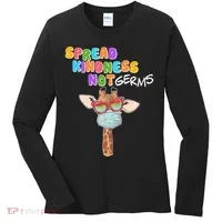 Spread Kindness Not Germs Masked Giraffe Women's Long Sleeve Shirt thumb 0
