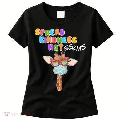 Spread Kindness Not Germs Masked Giraffe Women's T-Shirt