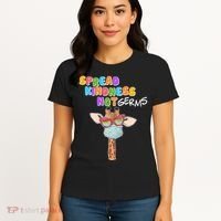 Spread Kindness Not Germs Masked Giraffe Women's T-Shirt thumb 4