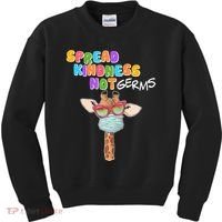 Spread Kindness Not Germs Masked Giraffe Kids Sweatshirt thumb 0