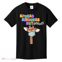 Spread Kindness Not Germs Masked Giraffe Kids T-Shirt thumb 0
