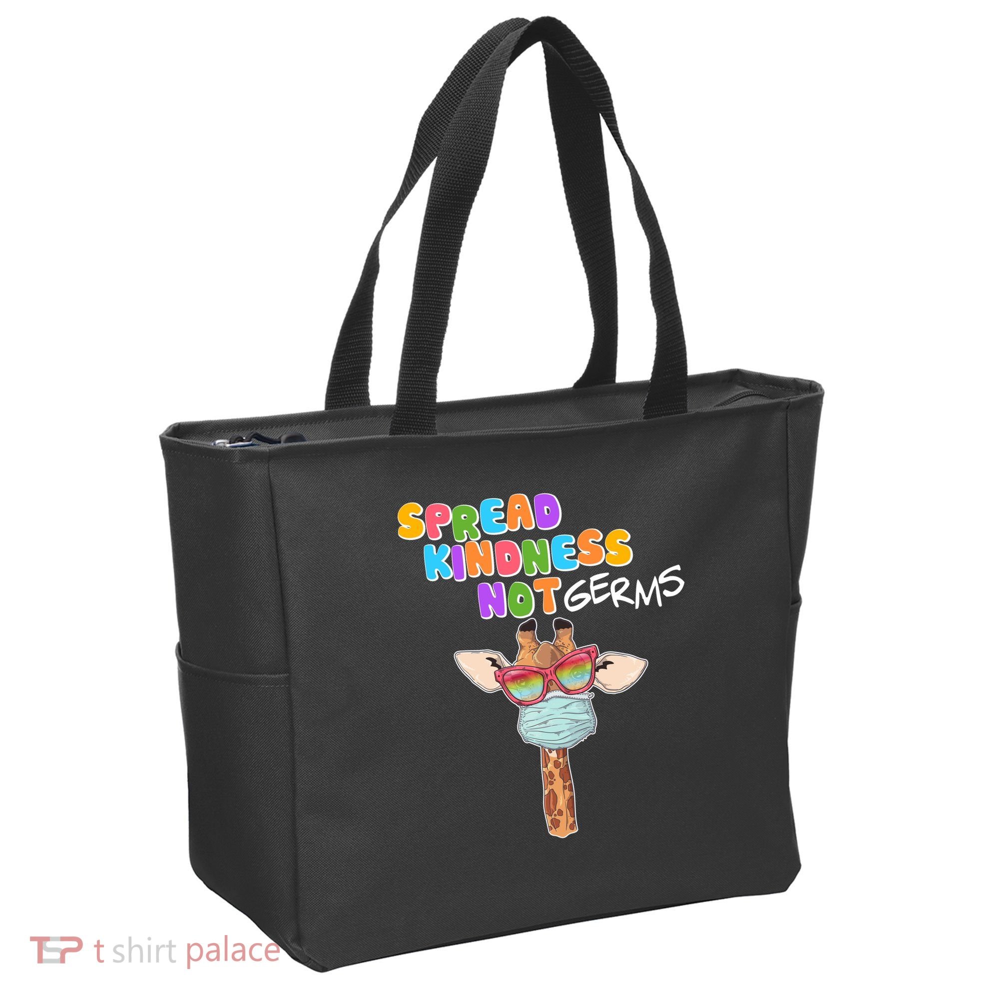 Spread Kindness Not Germs Masked Giraffe Tote Bag
