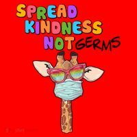 Spread Kindness Not Germs Masked Giraffe Santa Hat thumb 1