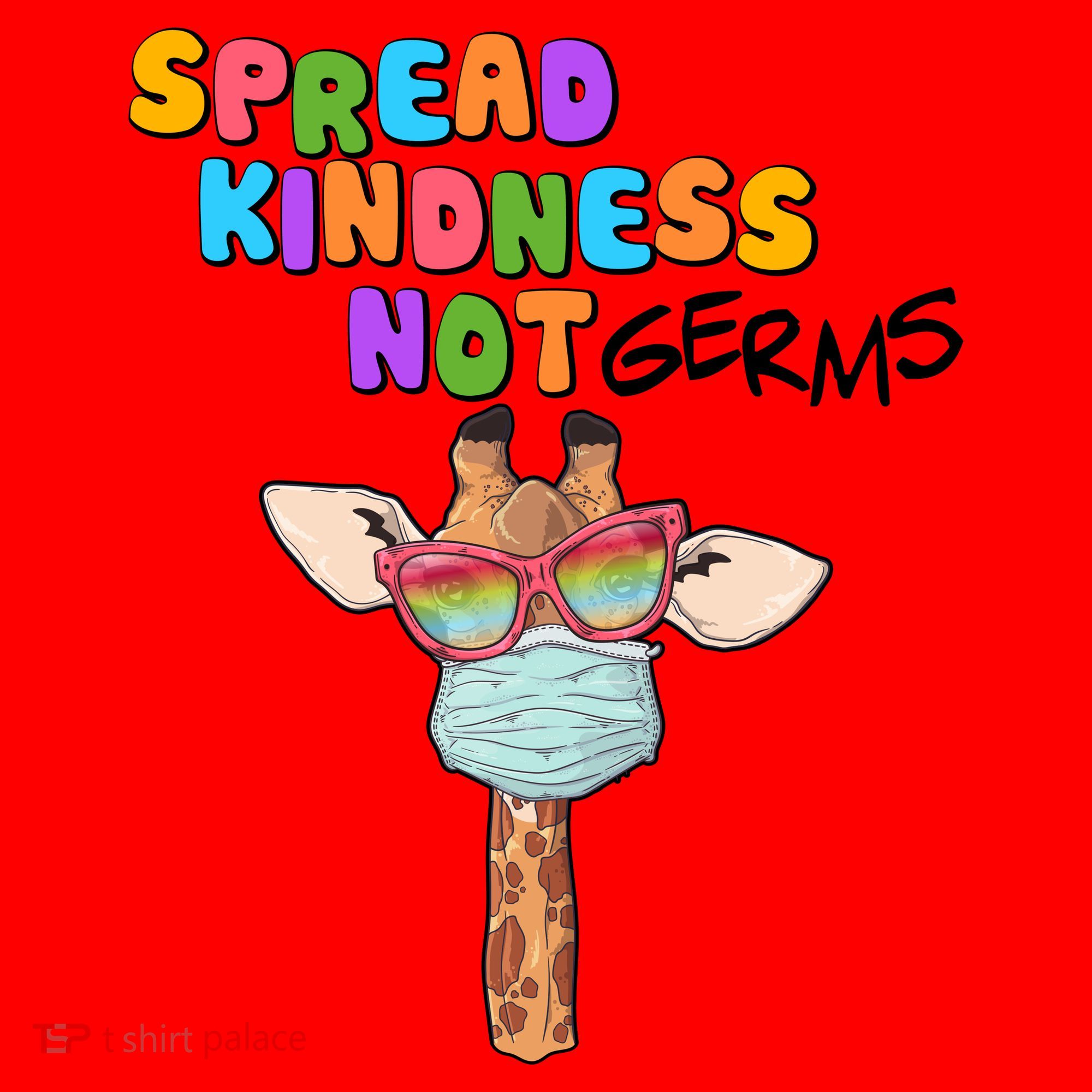 Spread Kindness Not Germs Masked Giraffe Santa Hat