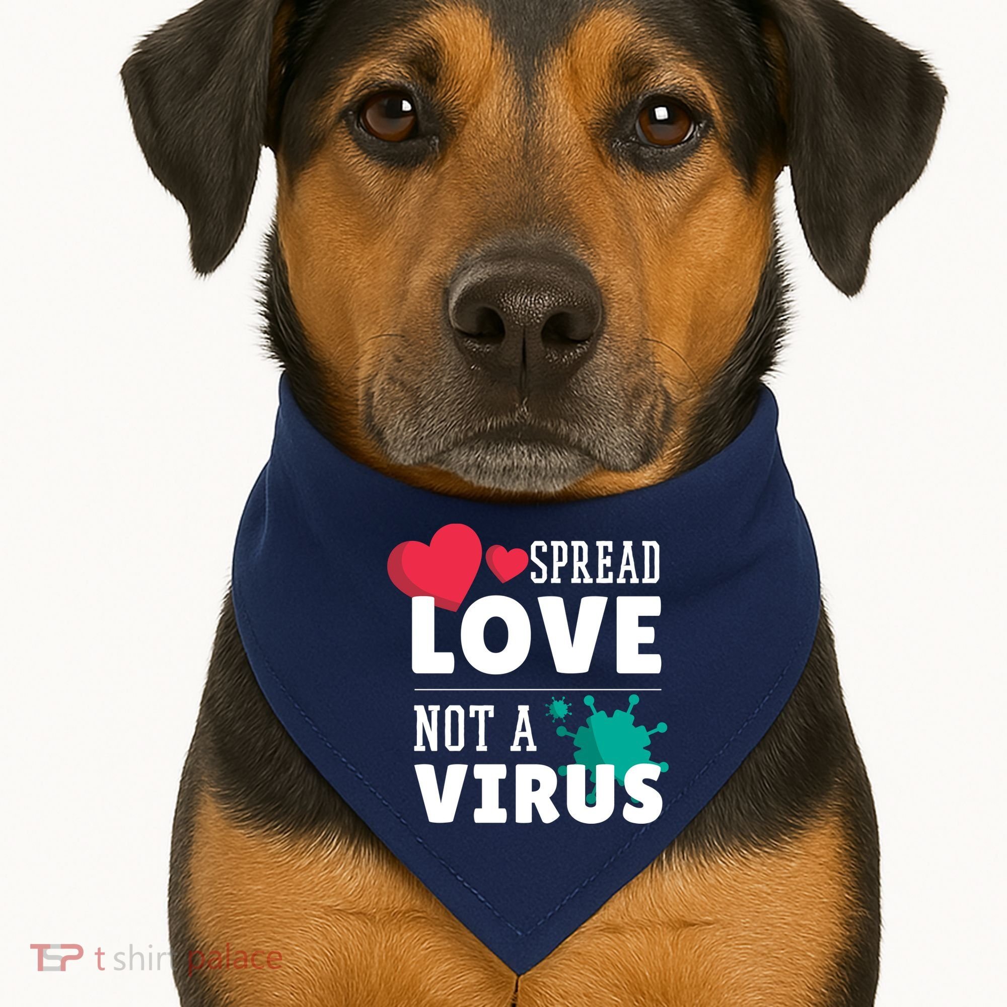 Spread Love Not A Virus USA-Made Doggie Bandana