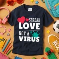 Spread Love Not A Virus Kids T-Shirt thumb 3