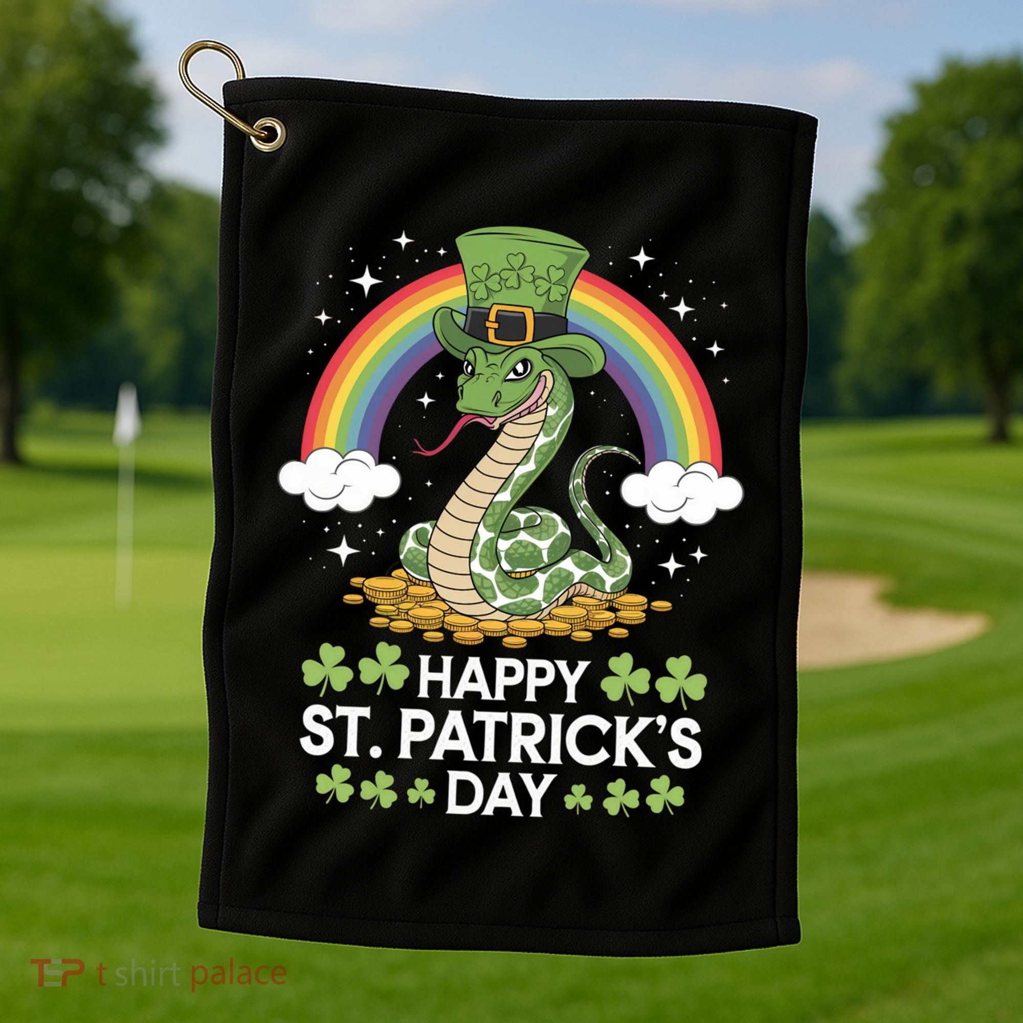 San Patties Snake St Patricks Day Gift Golf Towel