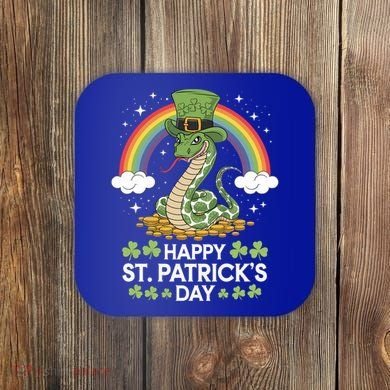San Patties Snake St Patricks Day Gift Coaster