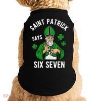 Saint Patrick Says Six Seven 6-7 Meme St Patrick's Day Doggie Tank thumb 0