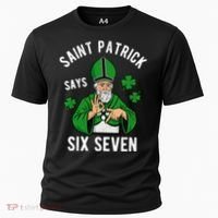 Saint Patrick Says Six Seven 6-7 Meme St Patrick's Day Cooling Performance Crew T-Shirt thumb 0