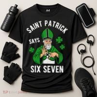 Saint Patrick Says Six Seven 6-7 Meme St Patrick's Day Cooling Performance Crew T-Shirt thumb 3