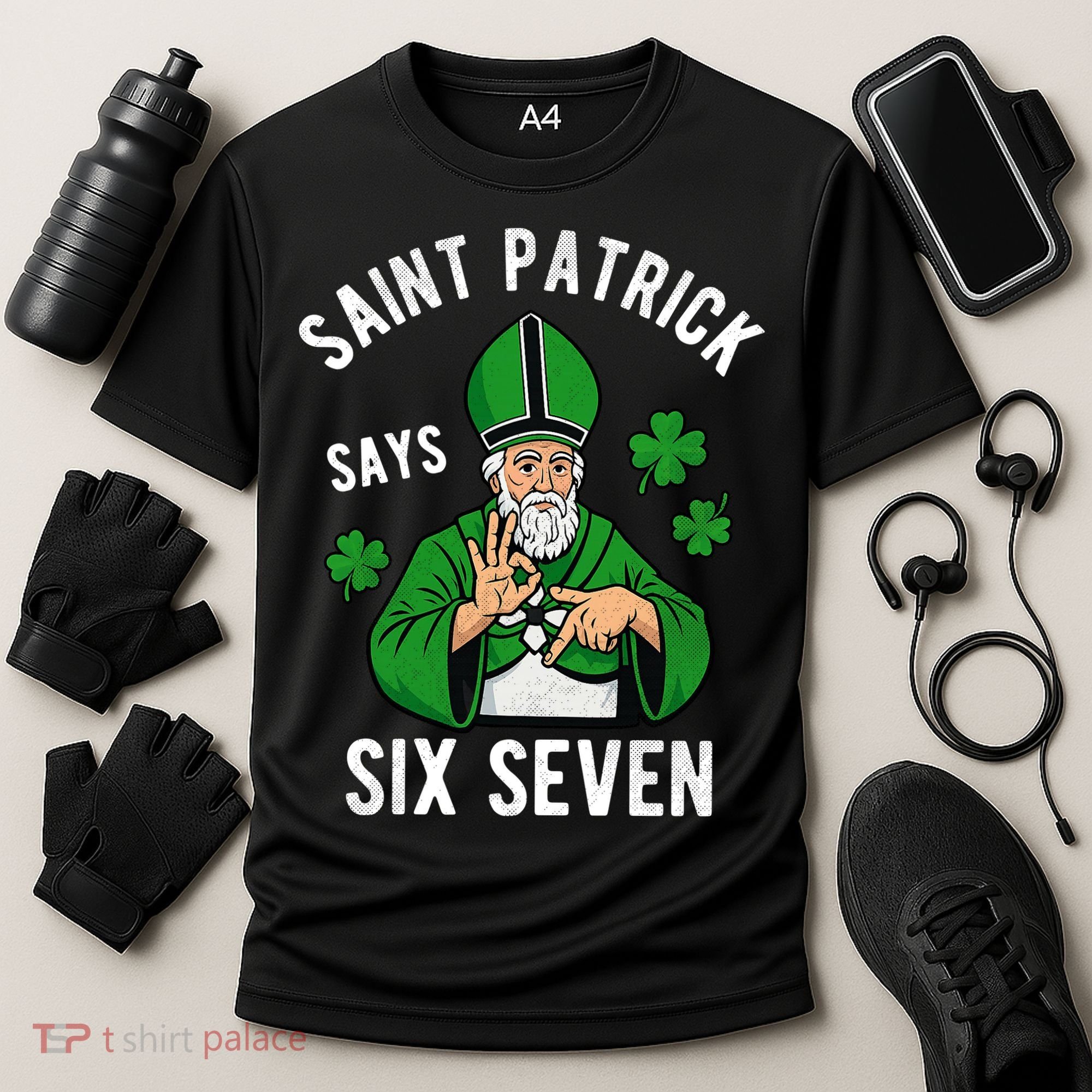 Saint Patrick Says Six Seven 6-7 Meme St Patrick's Day Cooling Performance Crew T-Shirt