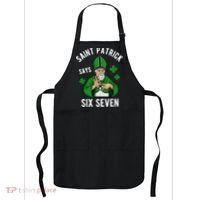 Saint Patrick Says Six Seven 6-7 Meme St Patrick's Day Apron thumb 0