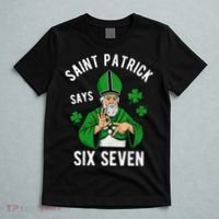 Saint Patrick Says Six Seven 6-7 Meme St Patrick's Day T-Shirt thumb 5