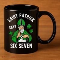 Saint Patrick Says Six Seven 6-7 Meme St Patrick's Day 11oz C Handle Ceramic Mug thumb 3