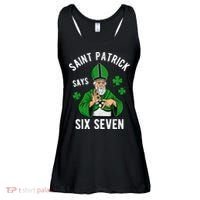 Saint Patrick Says Six Seven 6-7 Meme St Patrick's Day Ladies Essential Flowy Tank thumb 0